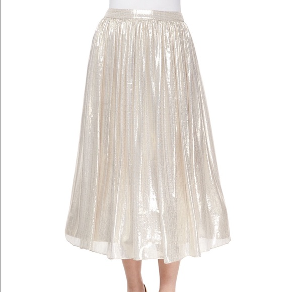 NWT Alice+Olivia Metallic Midi Skirt