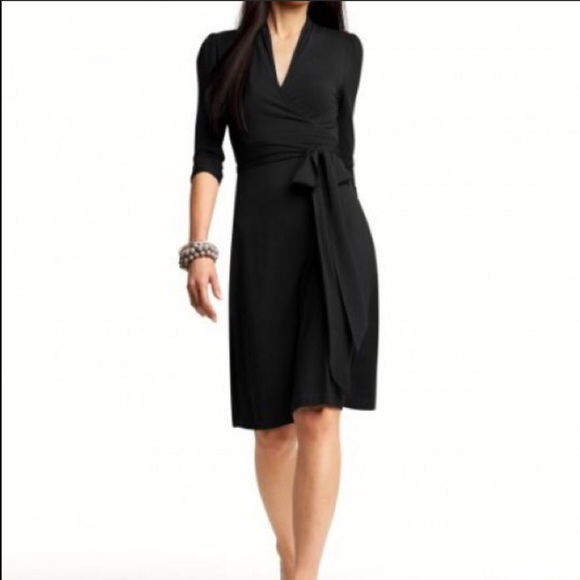 Banana Republic Black Wrap Dress NWT