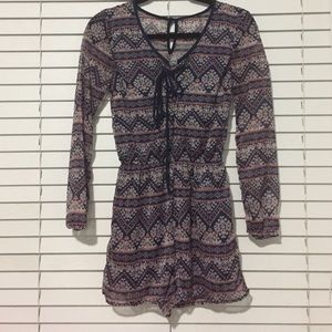 Short patterned silk jumpsuit