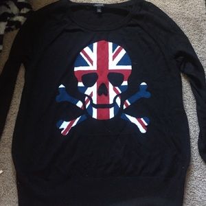British flag skull sweater