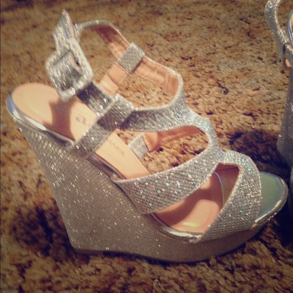 Sparkly wedge heels