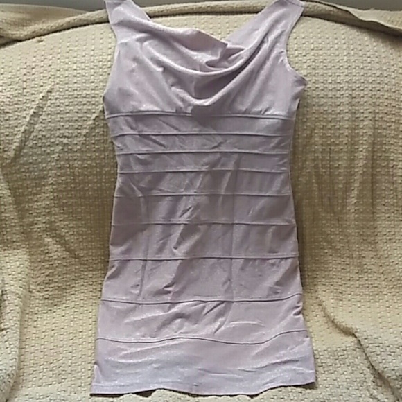 Forever 21 Pink sparkley drapeneck dress - Picture 2 of 4