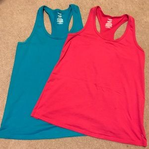 2 Danskin Tank Tops- Pink and Blue