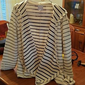 Sunday hooded shrug with lace trim