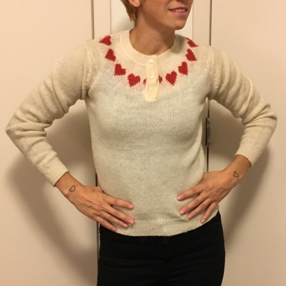 Vintage Sweaters - Vintage knit heart sweater ❤️