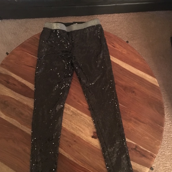 Black sequin leggings