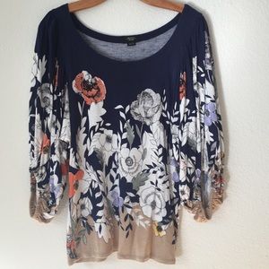 Anthropologie Floral Knit Top