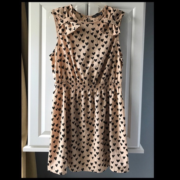Atmosphere Dresses - Atmosphere 14 tan dress w black hearts Atmosphere Dresses - Atmosphere 14 tan dress w black hearts