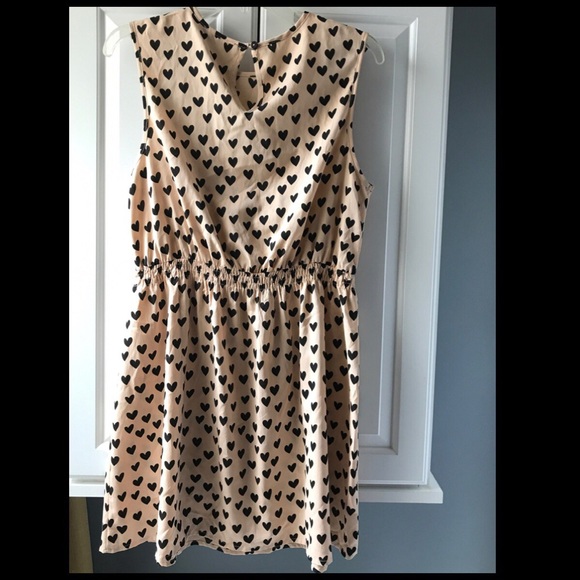 Atmosphere Dresses - Atmosphere 14 tan dress w black hearts Atmosphere Dresses - Atmosphere 14 tan dress w black hearts