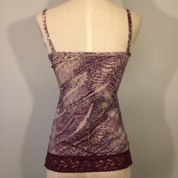 Plum Python print spaghetti strap cami - Picture 2 of 4