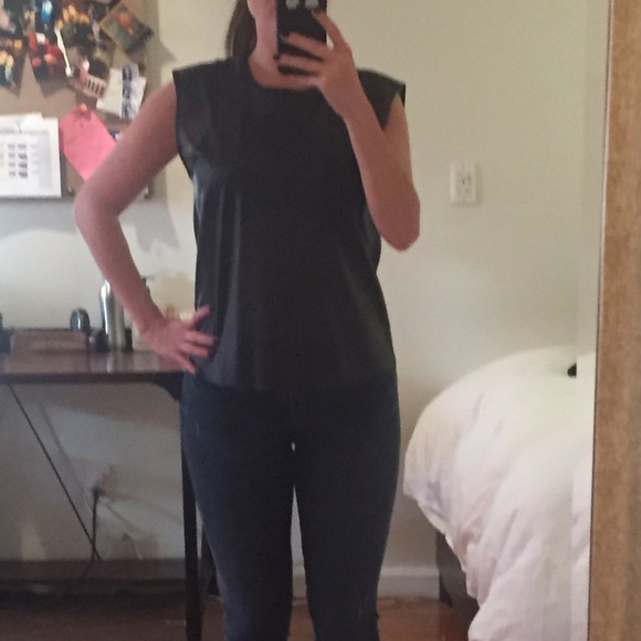 🖤 Forever 21 New faux leather tank top size small