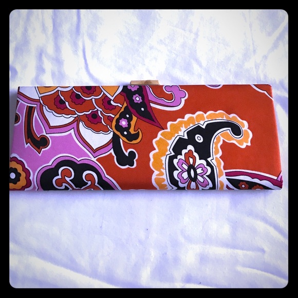 Banana Republic Bamboo Mini Clutch Pink Paisley
