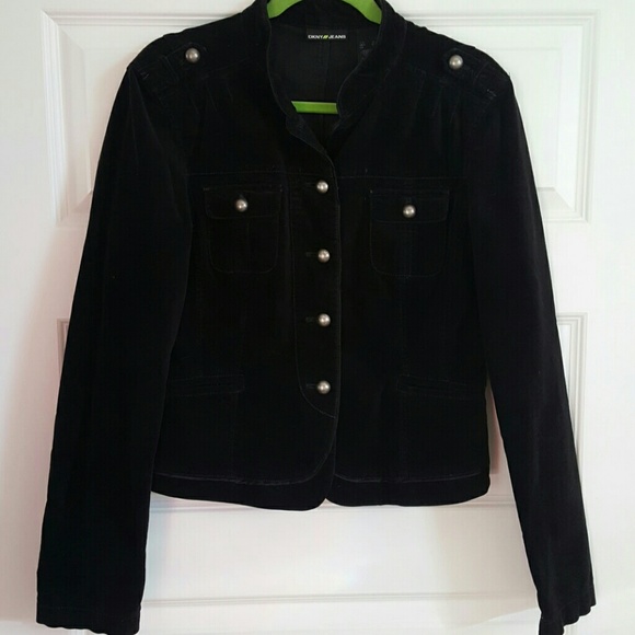 DKNY Black Suade Bomber- Womens Large