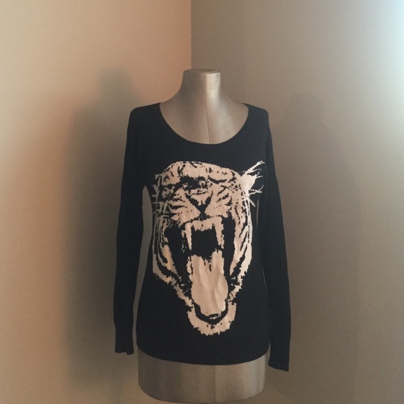 Tiger Front Crew Neck Sweater
