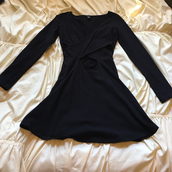 Black Long Sleeve Cut Out Dress
