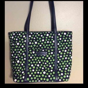 EUC Vera Bradley Small Trimmed Tote Lucky Dots