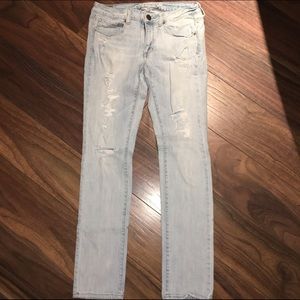 American Eagle Light Ripped Skinny Jeans