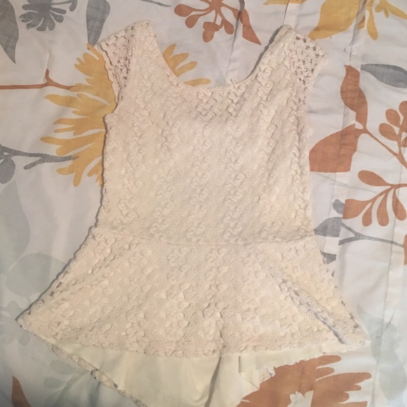 Lace peplum top