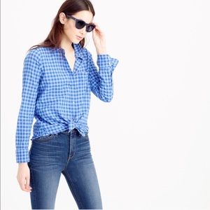 JCrew Crinkle Gingham