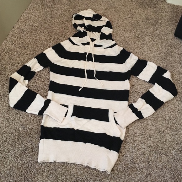 Black and Cream Striped Sweater