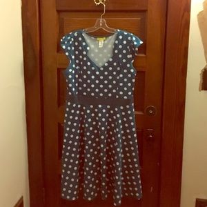 Modcloth- Story of Citrus Dress in Teal Dot