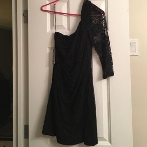 Black lace 1 shoulder dress