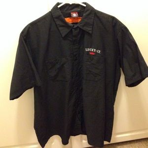 Retro black lucky 13 work shirt