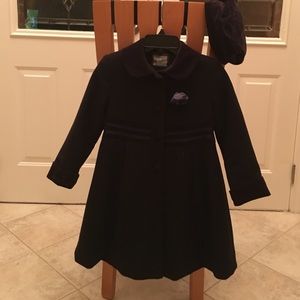 Rothschild Navy Blue Girl's Wool Coat