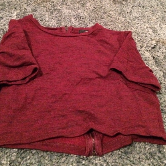 Burgundy plain crop top - Picture 1 of 2