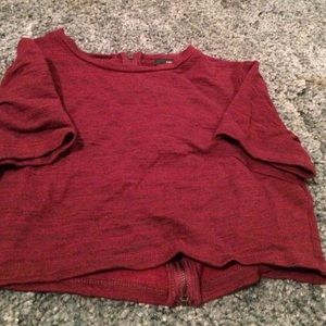 Burgundy plain crop top