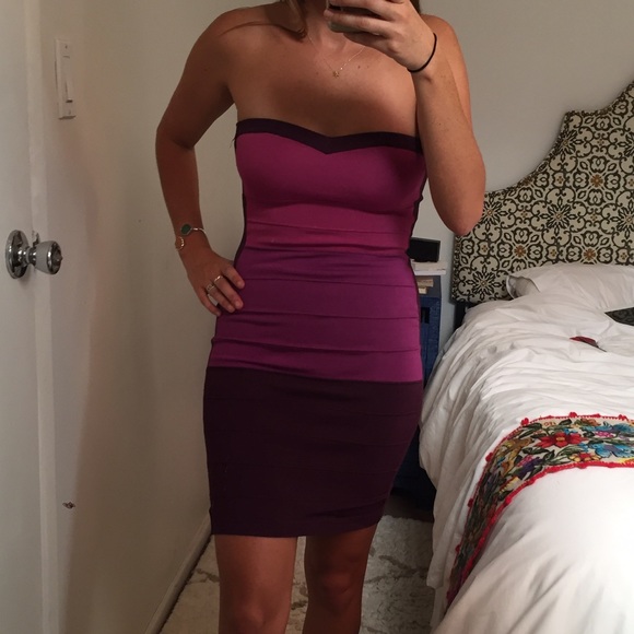 Super flatter shades of purple Bebe bandage dress