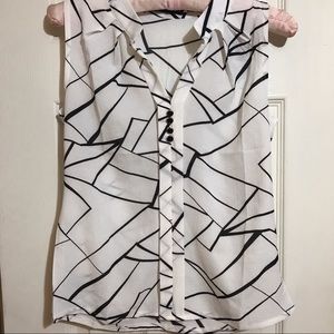 Sleeveless White & Black Shell, Sz S - Never Worn