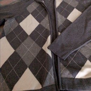Grey Argyle Sweater Men's