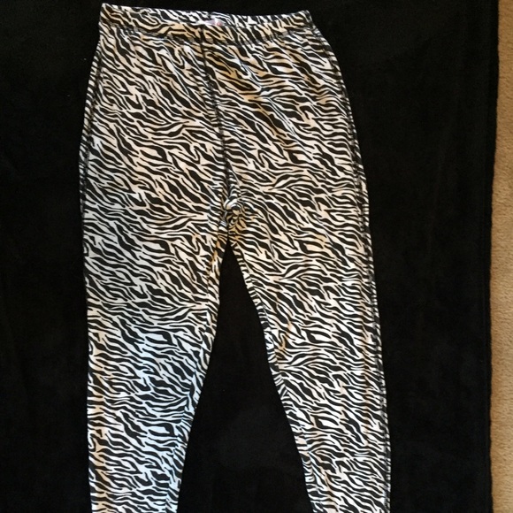 Zebra print thermal pajama pants
