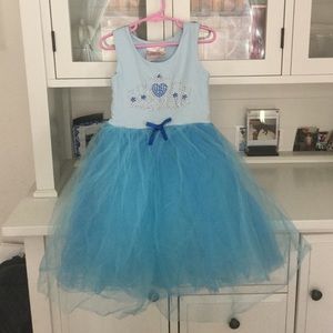 Princess blue dress with tulle skirt