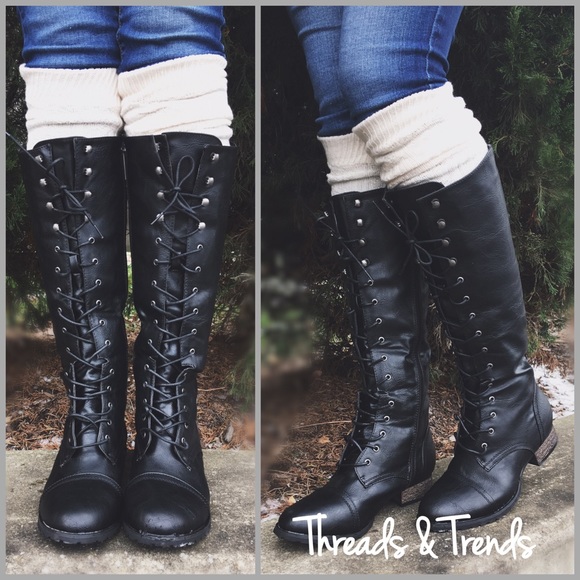 LAST PAIR! Lace Up Boots - Picture 2 of 4