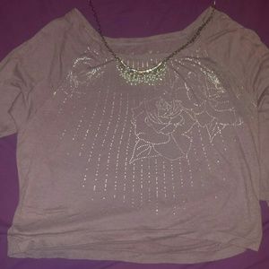 Soft American Eagle quarter sleeve rose top!