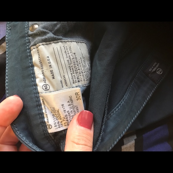 Adriano Goldschmeid AG Jeans teal sateen Sz30 - Picture 4 of 4