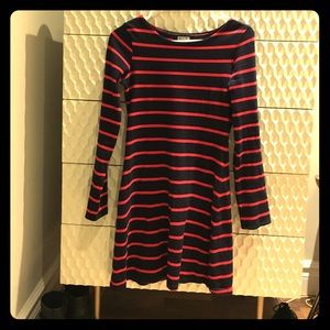 Reformation long sleeve striped mini dress