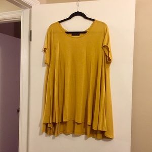 Flowy Mustard Yellow Blouse with Lace Back
