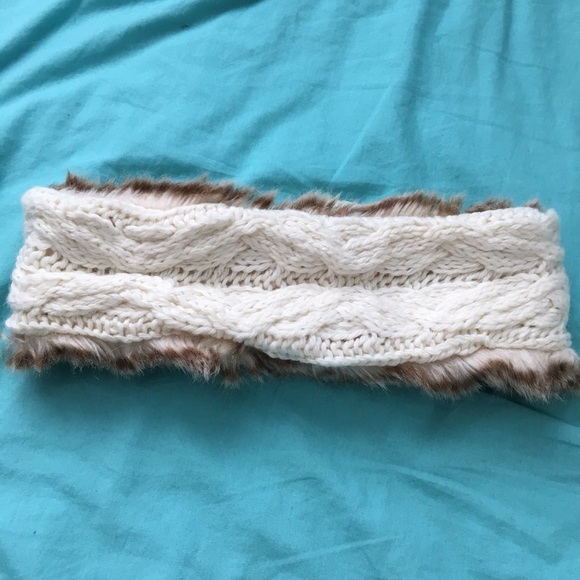 Fur and Cable Knit Headband