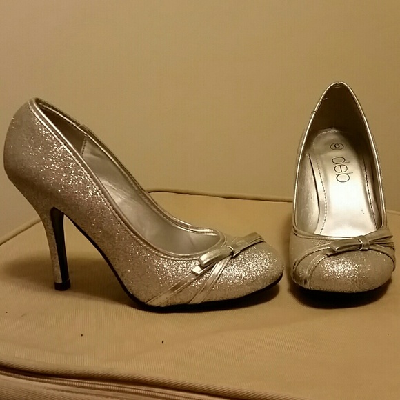 Deb Sparkly silver heels