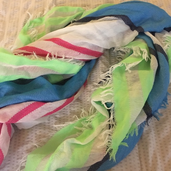 Colorfully striped blanket scarf
