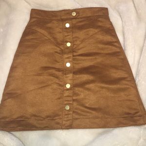 A-Line Dark Camel Skirt