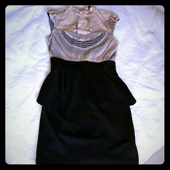 Lace Top Peplum Dress