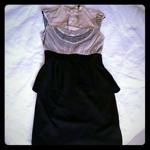 Lace Top Peplum Dress