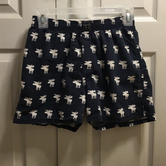 Abercrombie Navy / White Moose Boxer Shorts, Med