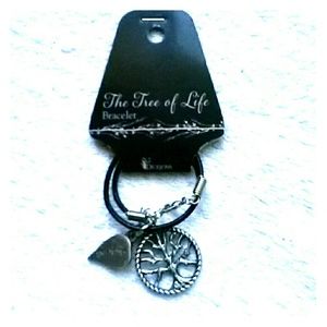 NWT silver Tree of Life bracelet with black cord