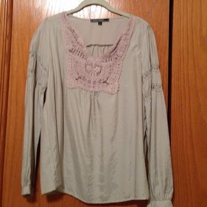 Beige long sleeve top