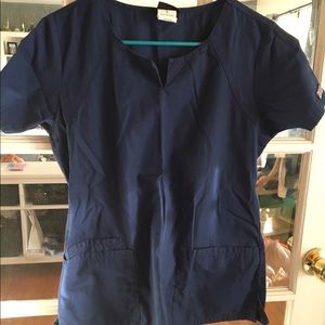 Navy blue scrub top